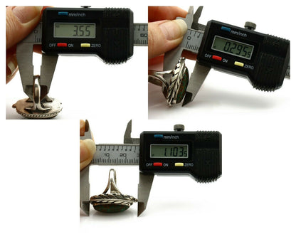 Navajo Ring .925 Silver Spiderweb Turquoise Handmade Native American Artist C80s