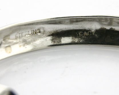 Navajo Bracelet SOLID .925 Silver Hand Stamped Signed Tract C.80's