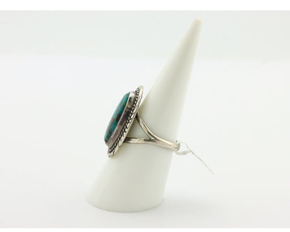 Navajo Ring .925 Silver Blue Gem Turquoise Artist Signed M Begay C.80's