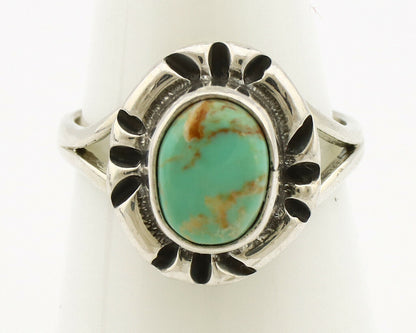 Navajo Ring .925 Silver Kingman Turquoise Artist Signed Gecko C.90's