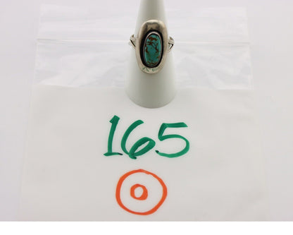 Navajo Ring 925 Silver Natural Blue Turquoise Artist Signed M Montoya C.80's