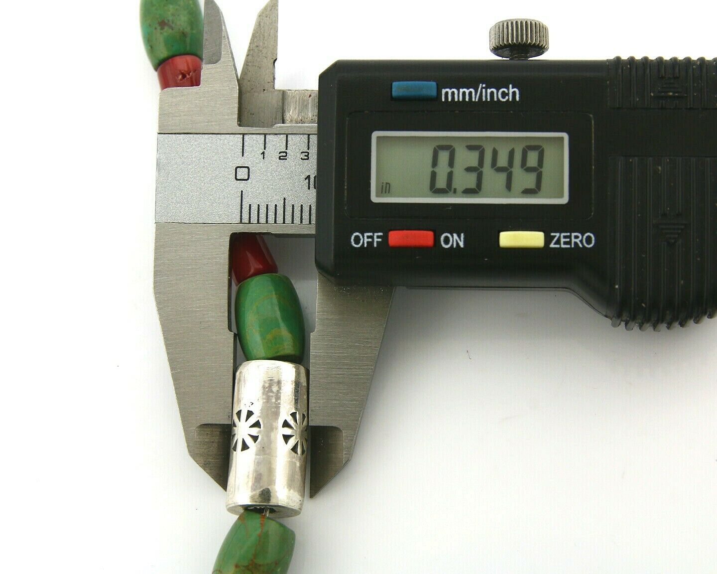 Navajo Necklace .925 Silver Royston Turquoise & Coral C.80's