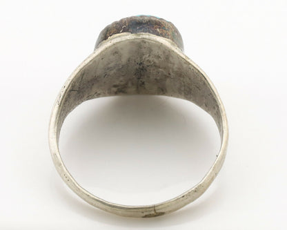 Zuni Ring .925 Silver Natural Blue Turquoise Native American Artist C.1980's