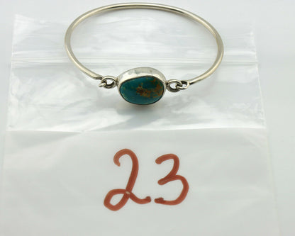 Navajo Bracelet .925 Silver Blue Arizona Turquoise Native American Artist C.90's