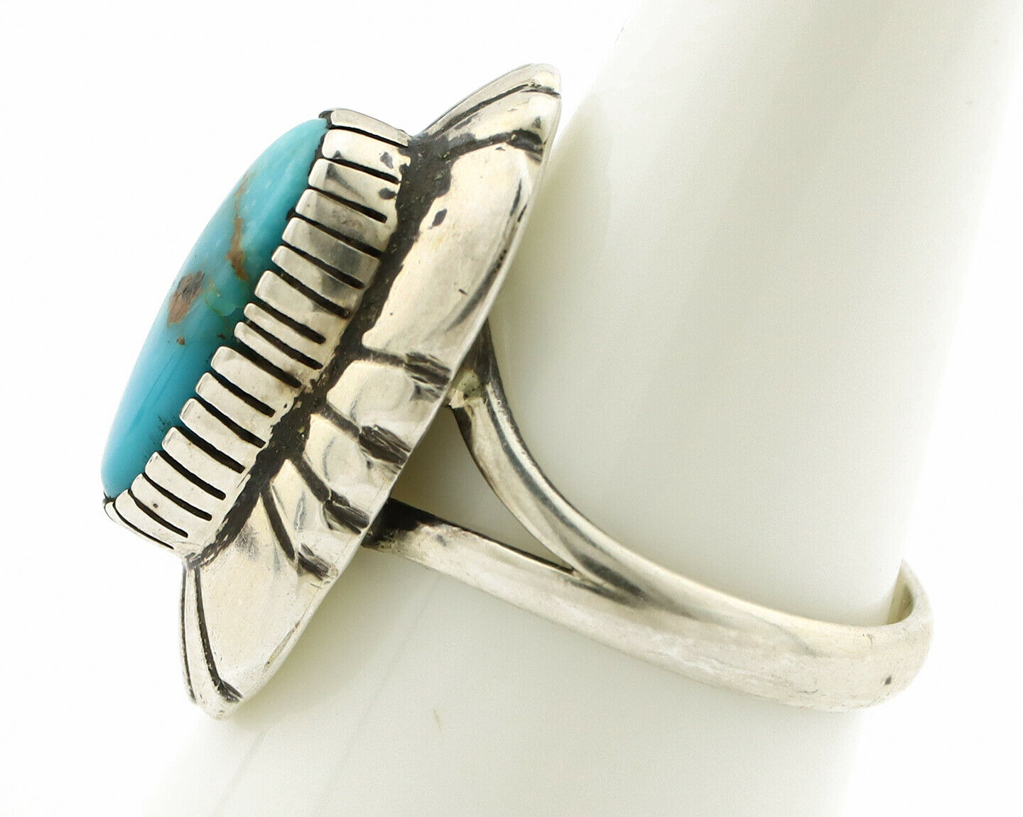 Navajo Ring .925 Silver Arizona Turquoise Signed M Montoya C.80's