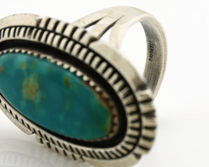 Navajo Ring .925 Silver Nevada Turquoise Native American Artist C.1980's