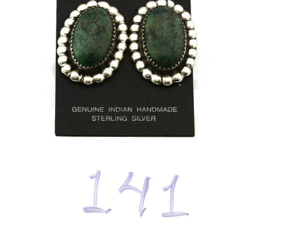 Women's Navajo Earrings .925 Silver Crescent Valley Turquoise Handmade Indian