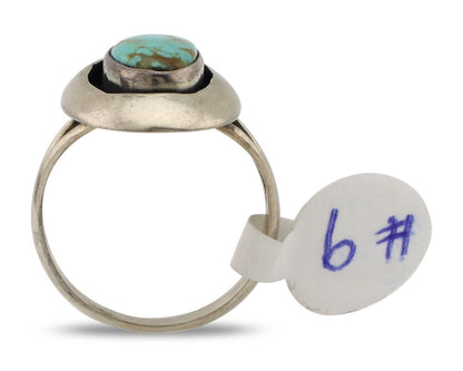 Navajo Ring 925 Silver Natural Blue Turquoise Artist Signed M Montoya C.80's