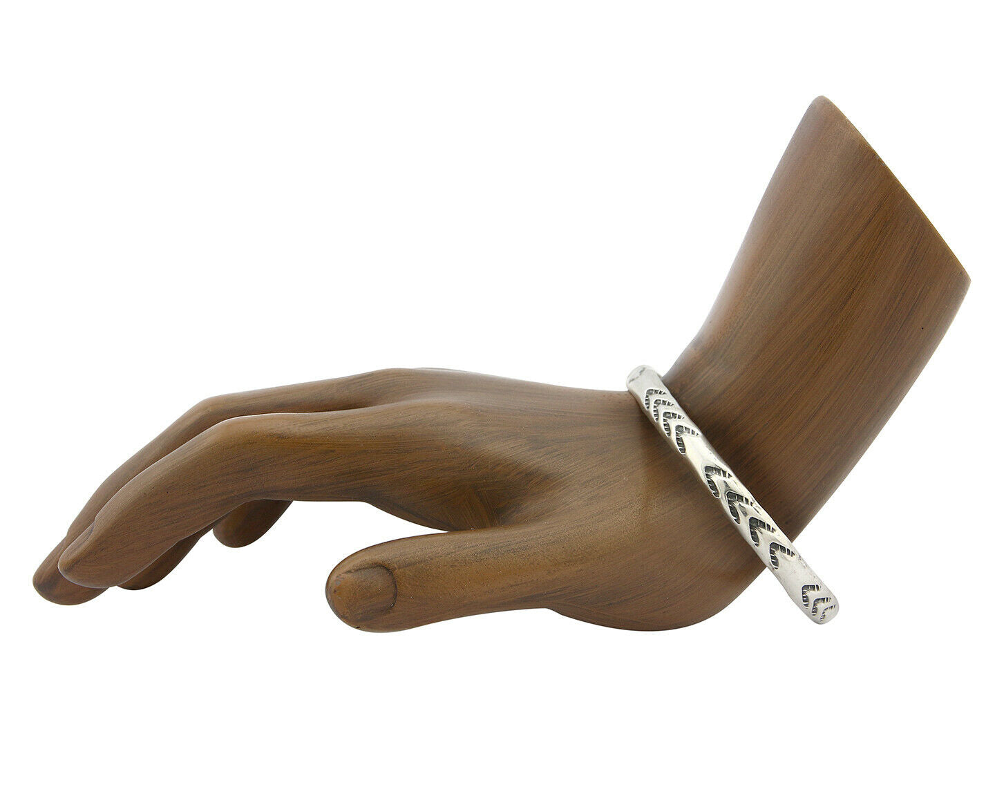 Navajo Bracelet .925 Silver Hand Stamped Arrow Head Artist V Montoya C.80's