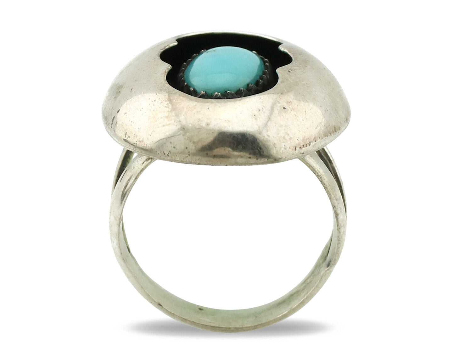 Navajo Ring .925 Silver Turquoise Native American Artist C.1980's