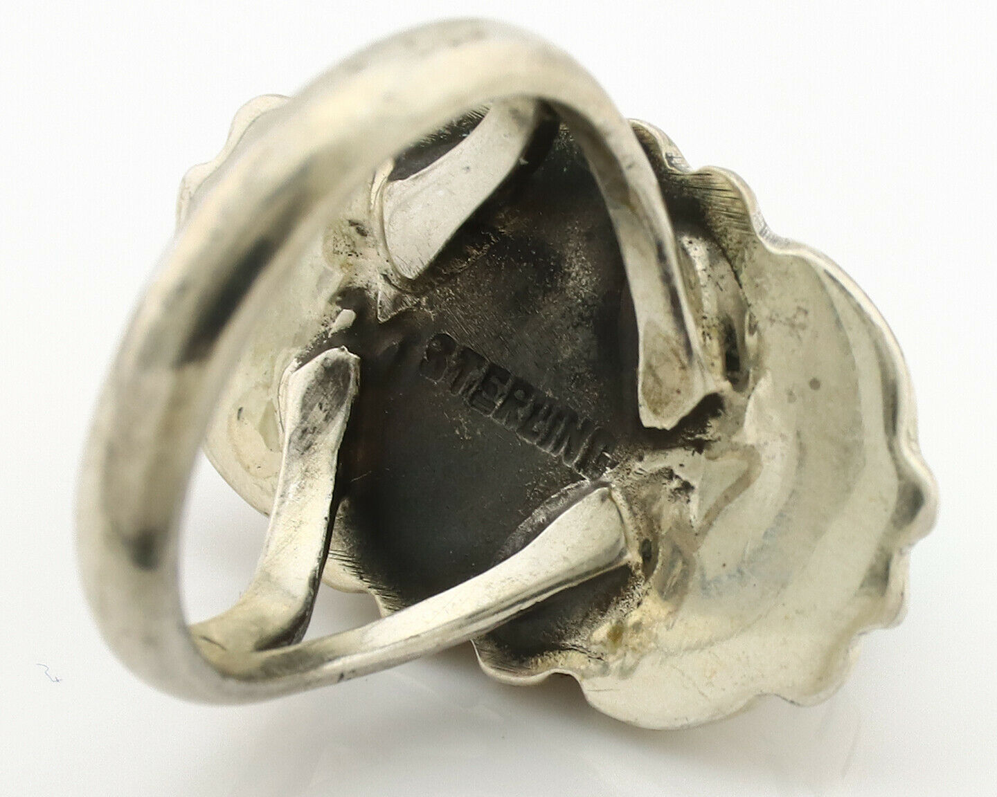 Navajo Ring .925 Silver Natural Mined Turquoise Artist Signed M Montoya C.80's