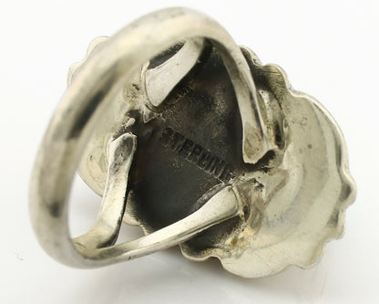 Navajo Ring .925 Silver Natural Mined Turquoise Artist Signed M Montoya C.80's