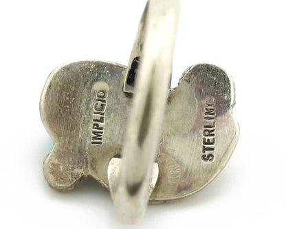 Zuni Ring 925 Silver Natural Mined Blue Turquoise Artist Signed Simplicio C.80's