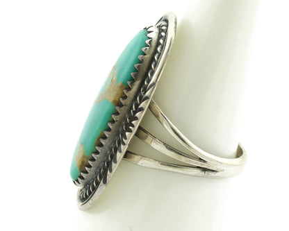 Navajo Ring 925 Silver Natural Blue Turquoise Artist Signed USA C.80's