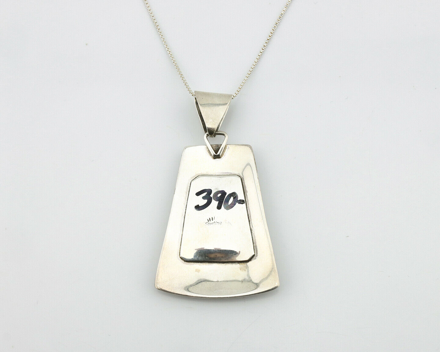 Navajo Handmade Pendant .925 Silver Opal Artist Signed Sun C.80's