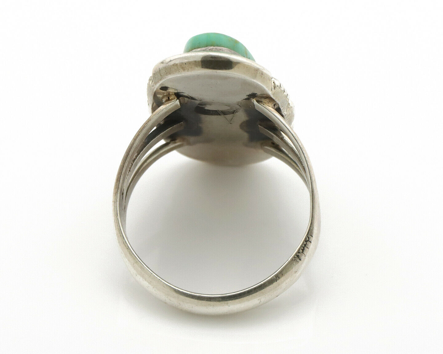 Navajo Ring .925 Silver Arizona Turquoise Native American Artist Handmade C.80's