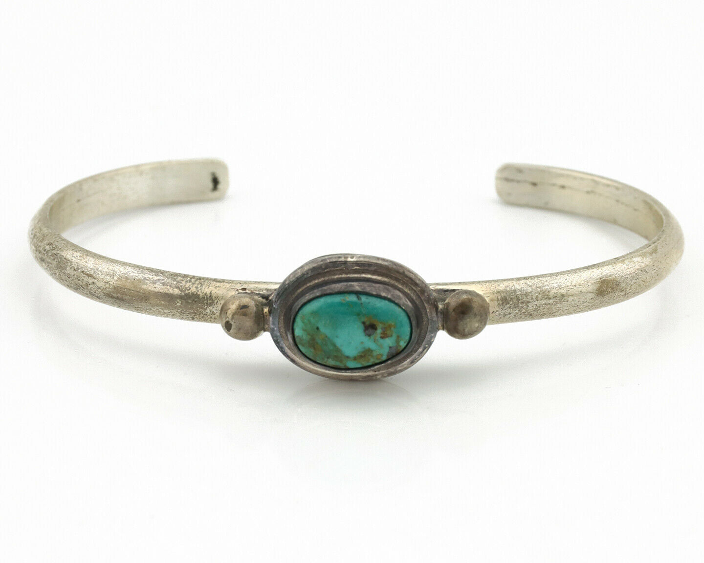 Navajo Bracelet .925 Silver Bisbee Turquoise Native American Artist C.90's
