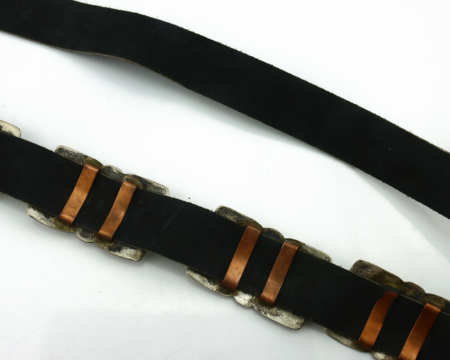 Navajo Concho Belt .925 Silver Hand Stamped Signed Native American C.80's