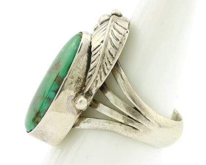 Navajo Ring .925 Silver Kingman Turquoise Native American Artist C.1980's