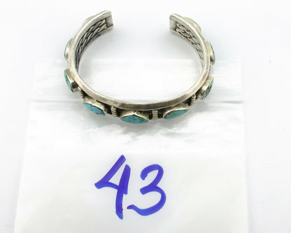 Navajo Bracelet .925 Silver Spiderweb Turquoise Artist Signed AY 80's