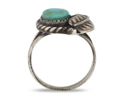 Navajo Handmade Ring 925 Silver Kingman Turquoise Native Artist C.80's