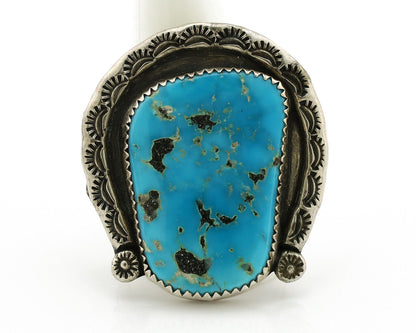 Navajo Horse Shoe Ring 925 Silver Bisbee Turquoise Native Artist C.80's