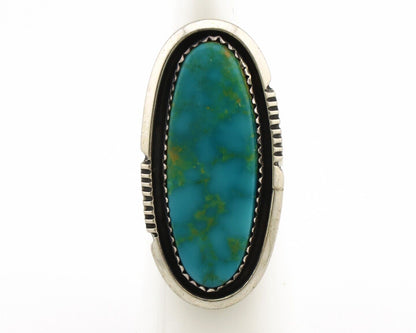 Navajo Ring 925 Silver Blue Gem Turquoise Artist Signed William Denetdale C.80's