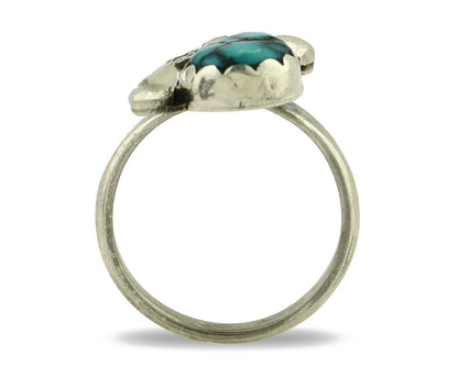 Zuni Ring 925 Silver Spiderweb Turquoise Artist Signed Simplicio C.80's