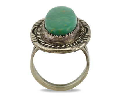 Navajo Ring .925 Silver Nevada Turquoise Artist Signed M Begay C.1980's