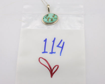 Navajo Necklace .925 Silver Fox Mine Turquoise Signed Doug Zachary C.1980's