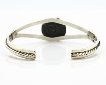 Navajo Bracelet .925 Silver Turquoise Mountain Signed Calvin Peterson C.80's