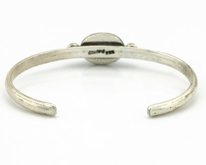 Navajo Bracelet .925 Silver Spiderweb Turquoise Native American Artist C.90's