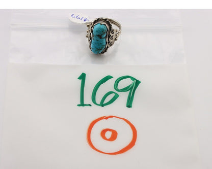 Navajo Ring 925 Silver Blue Gem Turquoise Artist Signed Tony Guerro C.80's