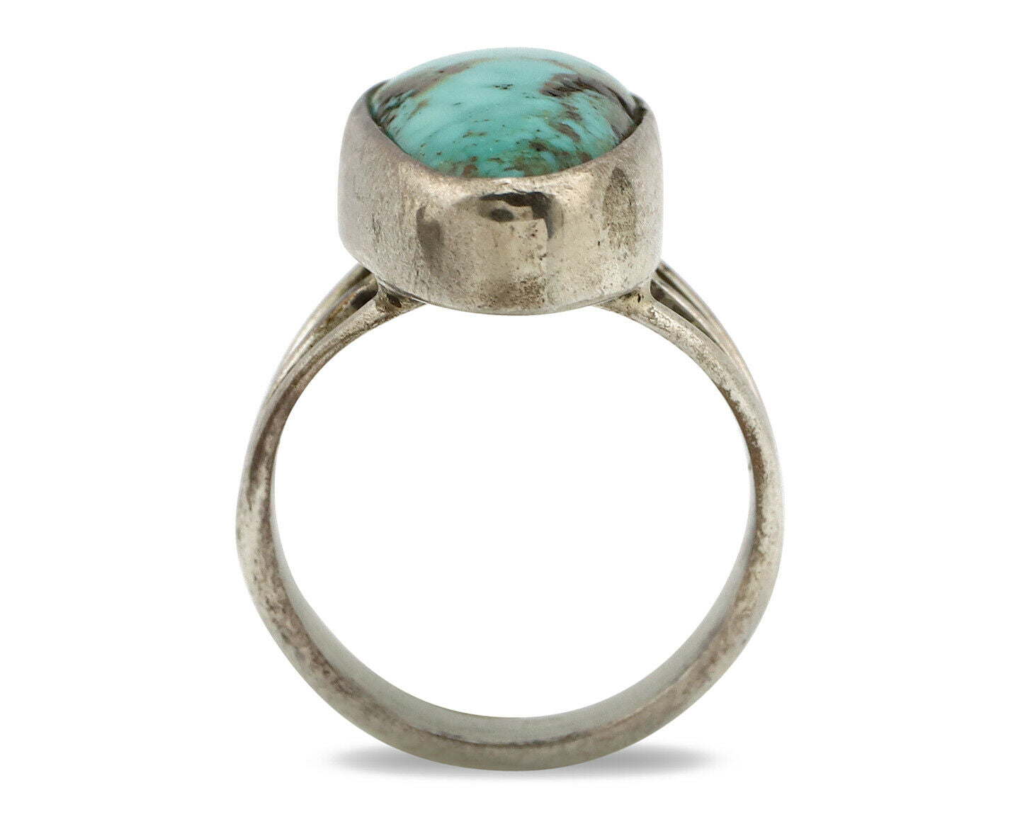 Navajo Ring .925 Silver Arizona Turquoise Native American Artist C80s