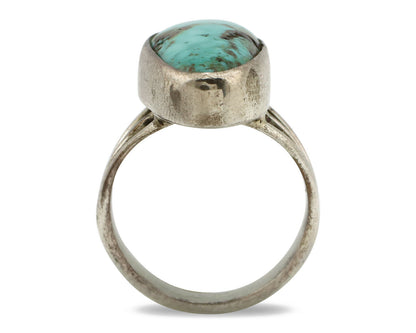 Navajo Ring .925 Silver Arizona Turquoise Native American Artist C80s