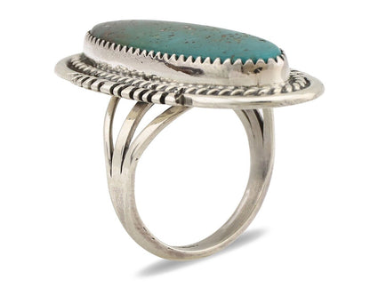 Navajo Ring 925 Silver Blue Turquoise Native Artist Signed Begay C.80s