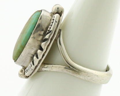 Navajo Ring .925 Silver Kingman Turquoise Artist Signed Gecko C.80's