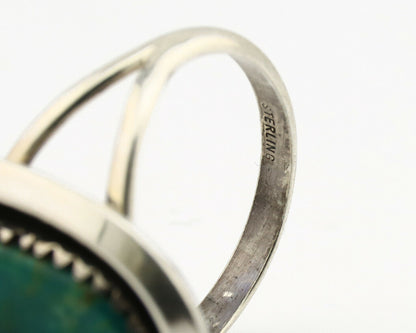 Navajo Ring .925 Silver Kingman Turquoise Native American Artist C.1980's