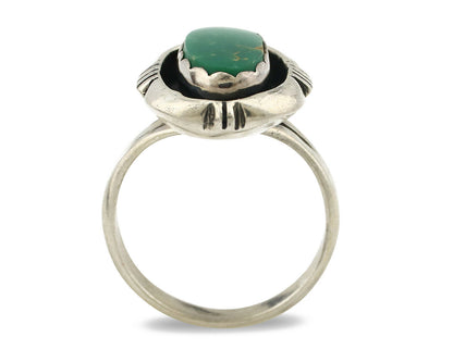 Navajo Ring .925 Silver Kingman Turquoise Handmade Native American Artist C.80's