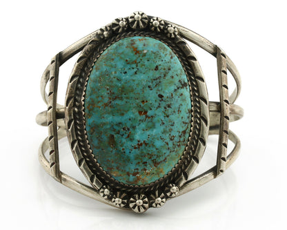 Navajo Bracelet .925 Silver Blue Diamond Turquoise Native American Artist C.80's