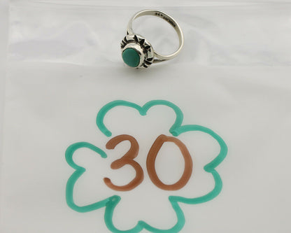 Navajo Ring .925 Silver Kingman Turquoise Artist Signed Gecko C.90's