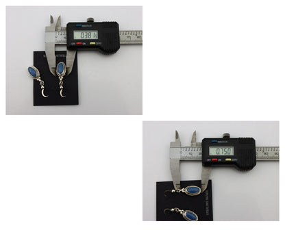 Navajo Earrings 925 Silver Natural Royal Blue Lapis Native American Artist C90s