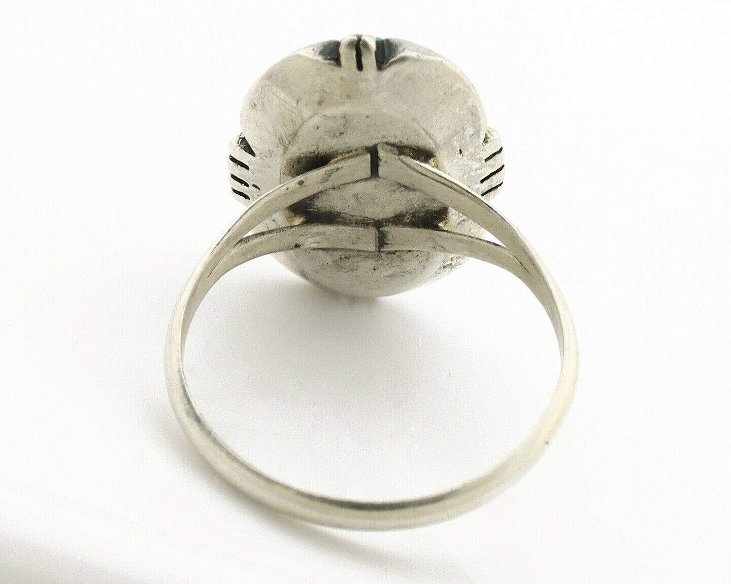 Navajo Ring .925 Silver Kingman Turquoise Handmade Native American Artist C.80's