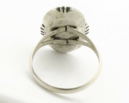 Navajo Ring .925 Silver Kingman Turquoise Handmade Native American Artist C.80's