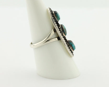 Navajo Ring .925 Silver Natural Blue Turquoise Native American Artist C.80's