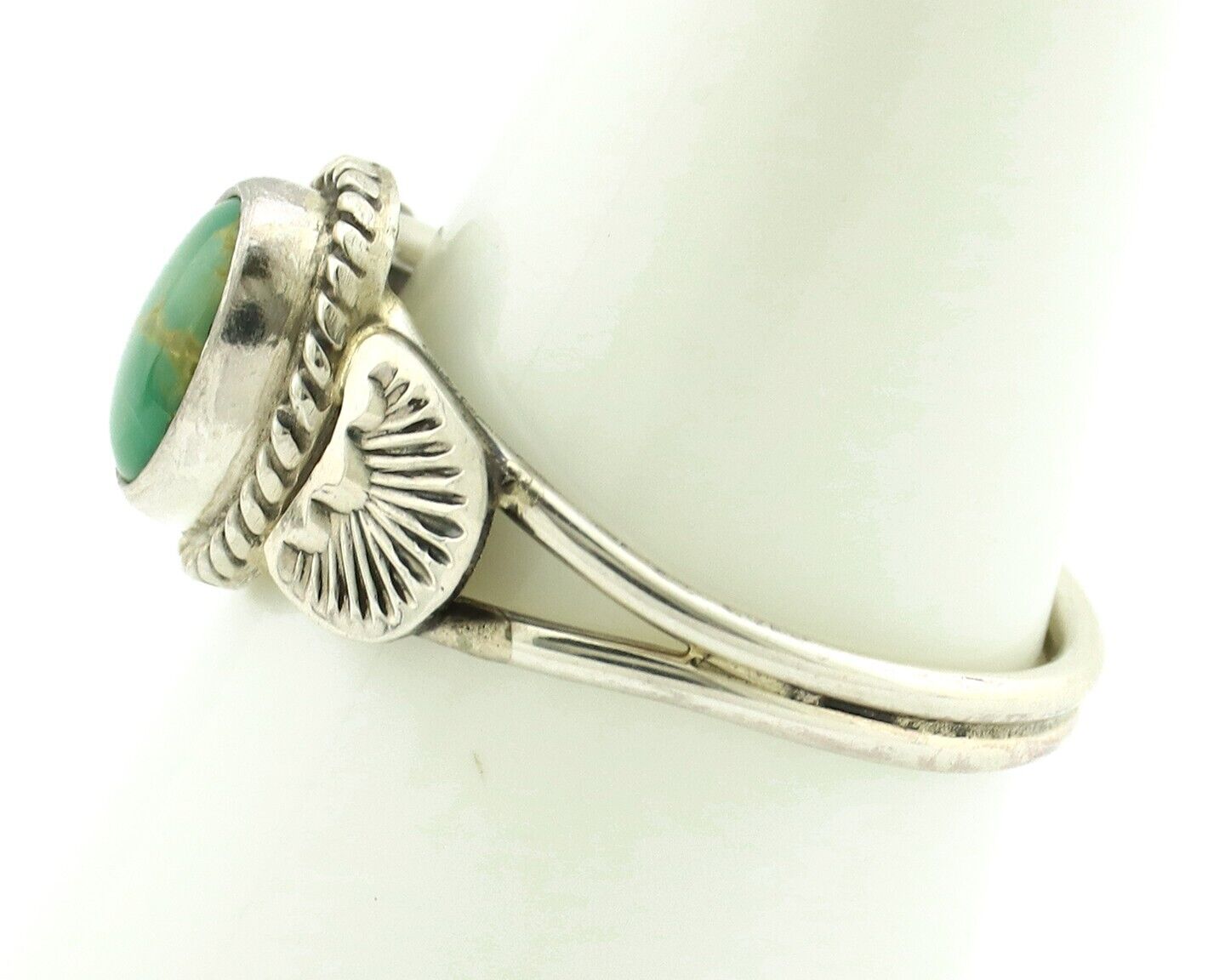 Navajo Ring 925 Silver Natural Blue Turquoise Native Artist C.80's
