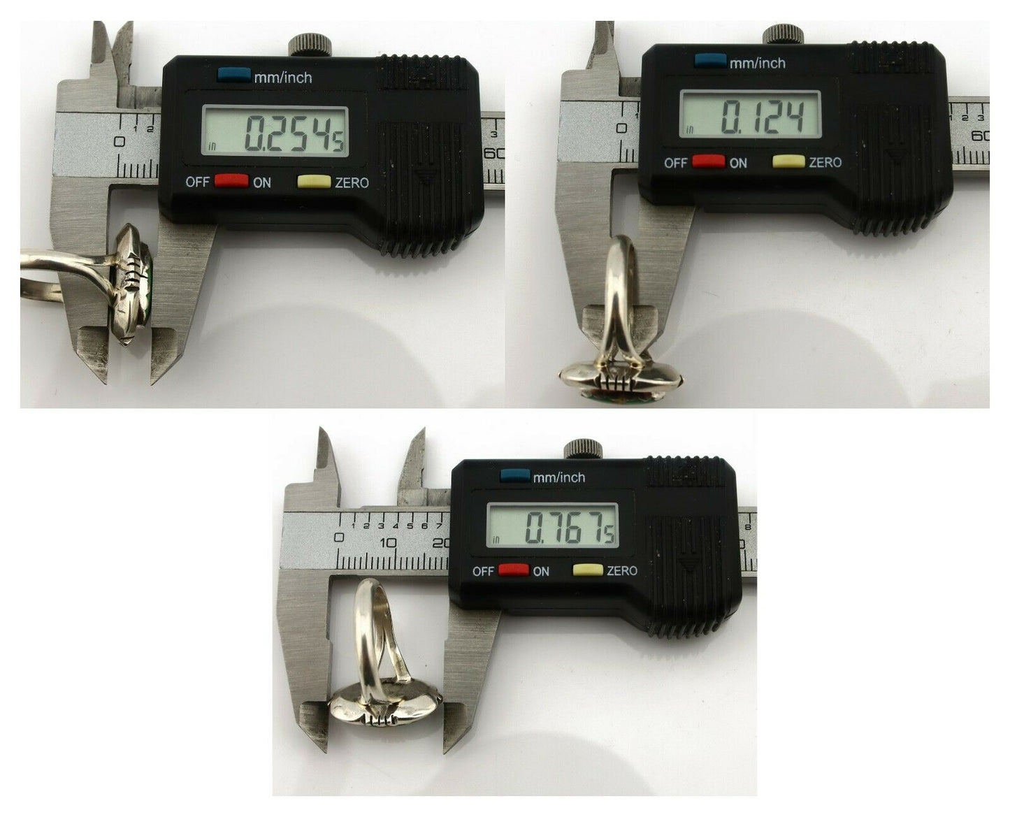 Navajo Ring .925 Silver Kingman Turquoise Handmade Native American Artist C.80's