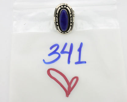Navajo Ring 925 Silver Natural Lapis Lazuli Artist Signed William Denetdale C80s