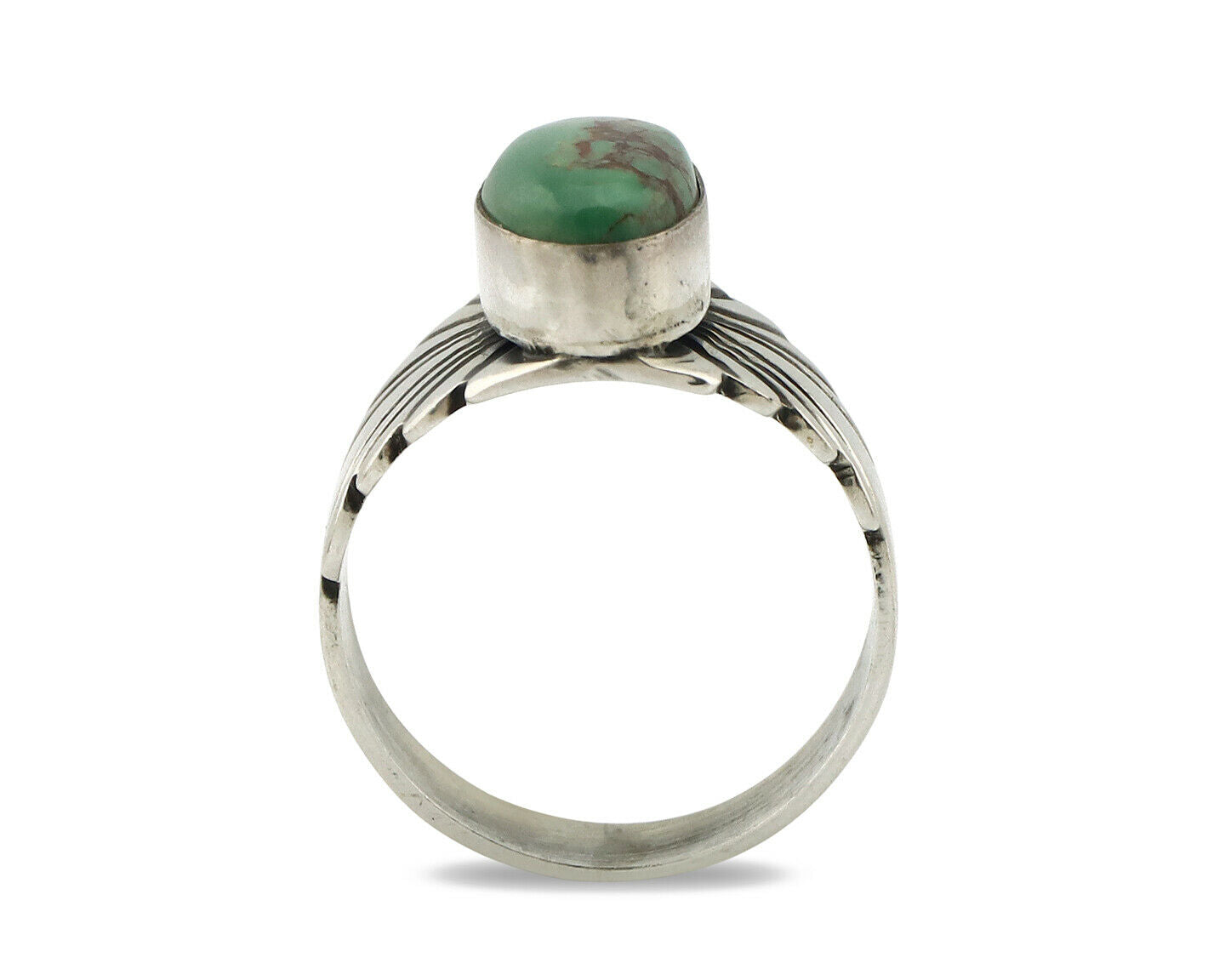 Navajo Ring .925 Silver Blue Green Arizona Turquoise Artist Signed Apache C.80's