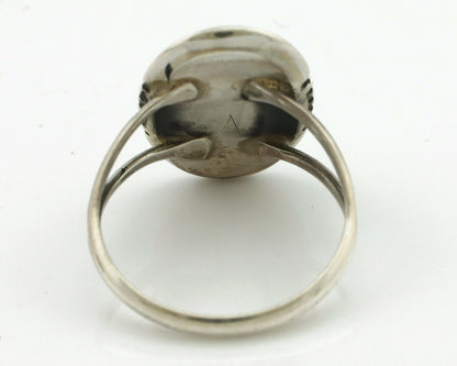 Navajo Ring .925 Silver Green Turquoise Native American Artist Handmade C.80's